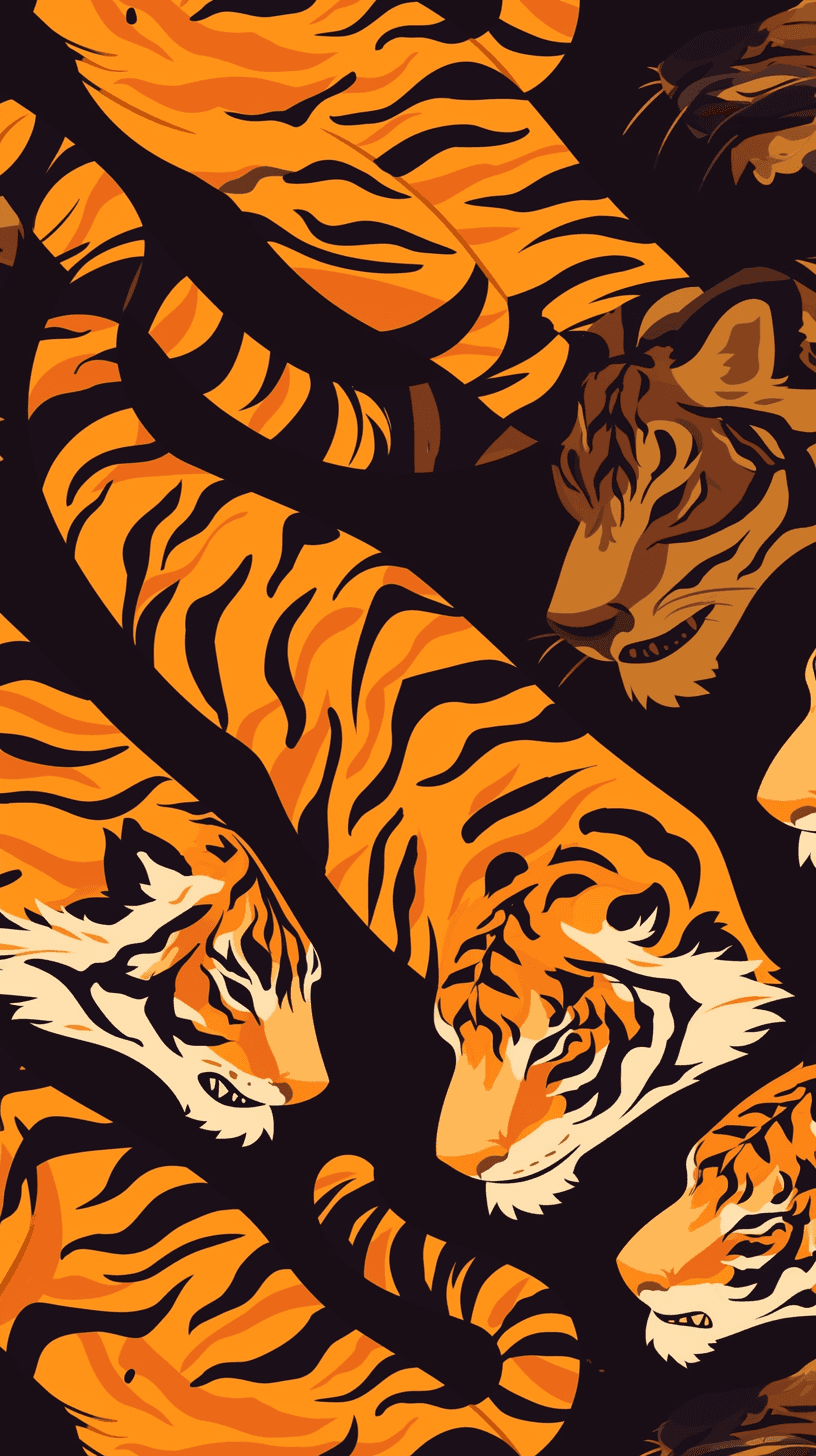 Tiger Daybreak original repeating artwork