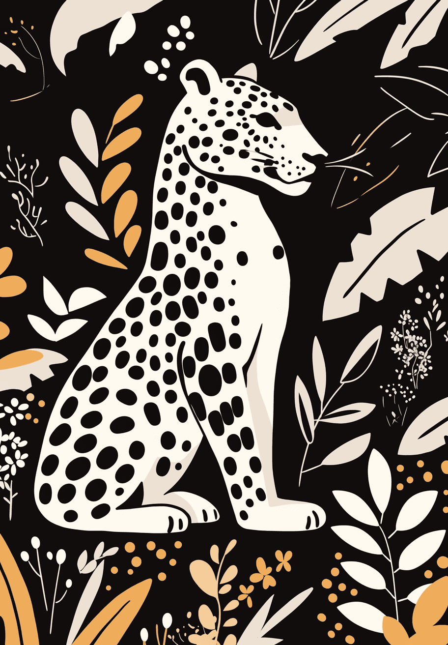 Leopard Noon original repeating artwork