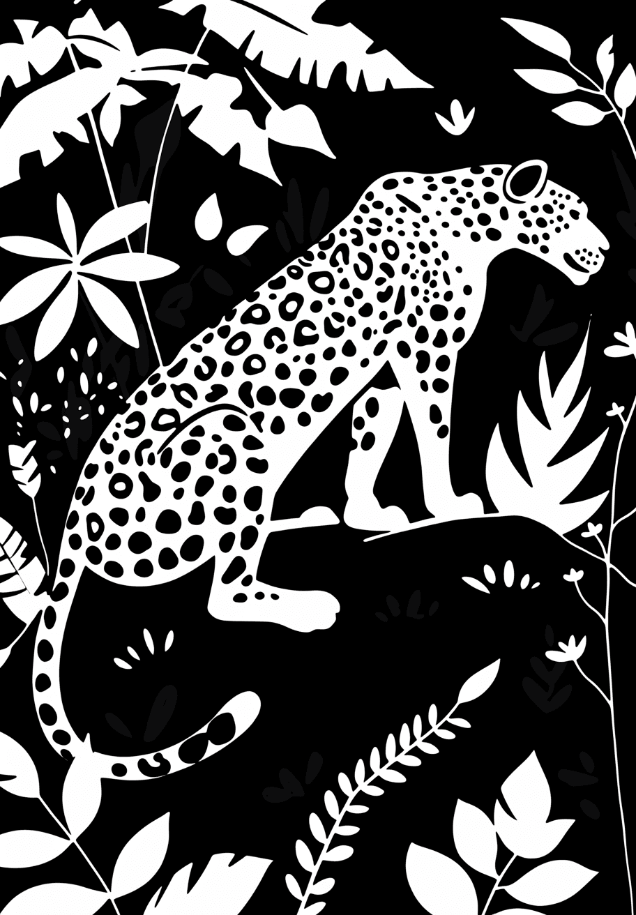 Leopard Rooftop original repeating artwork