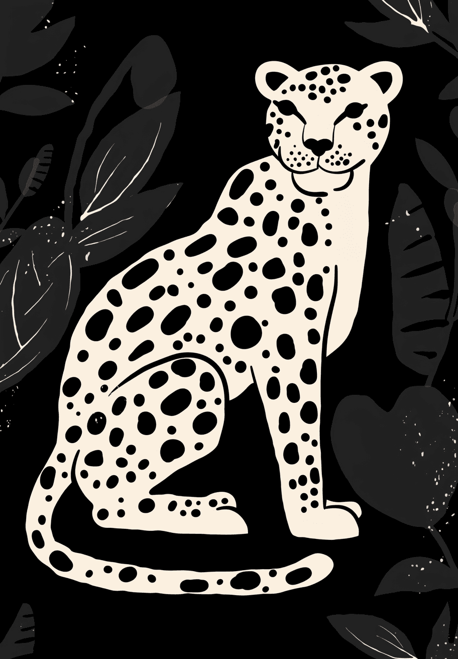 Leopard Night original repeating artwork