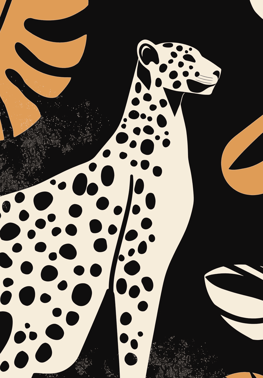 Leopard Downtown original repeating artwork