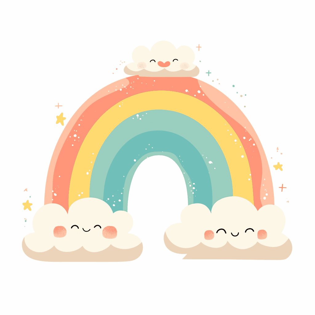 Rainbow Winter original repeating artwork