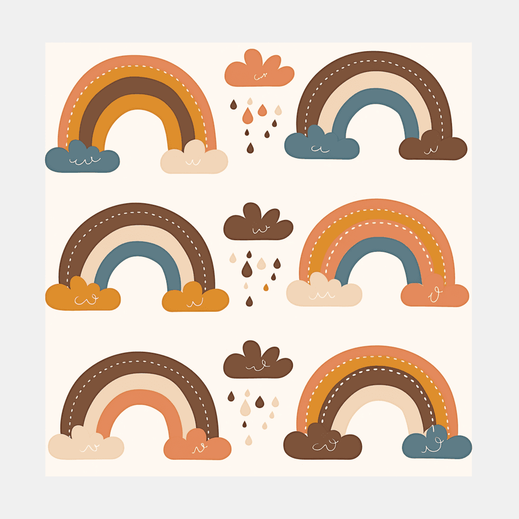 Rainbow Rooftop original repeating artwork