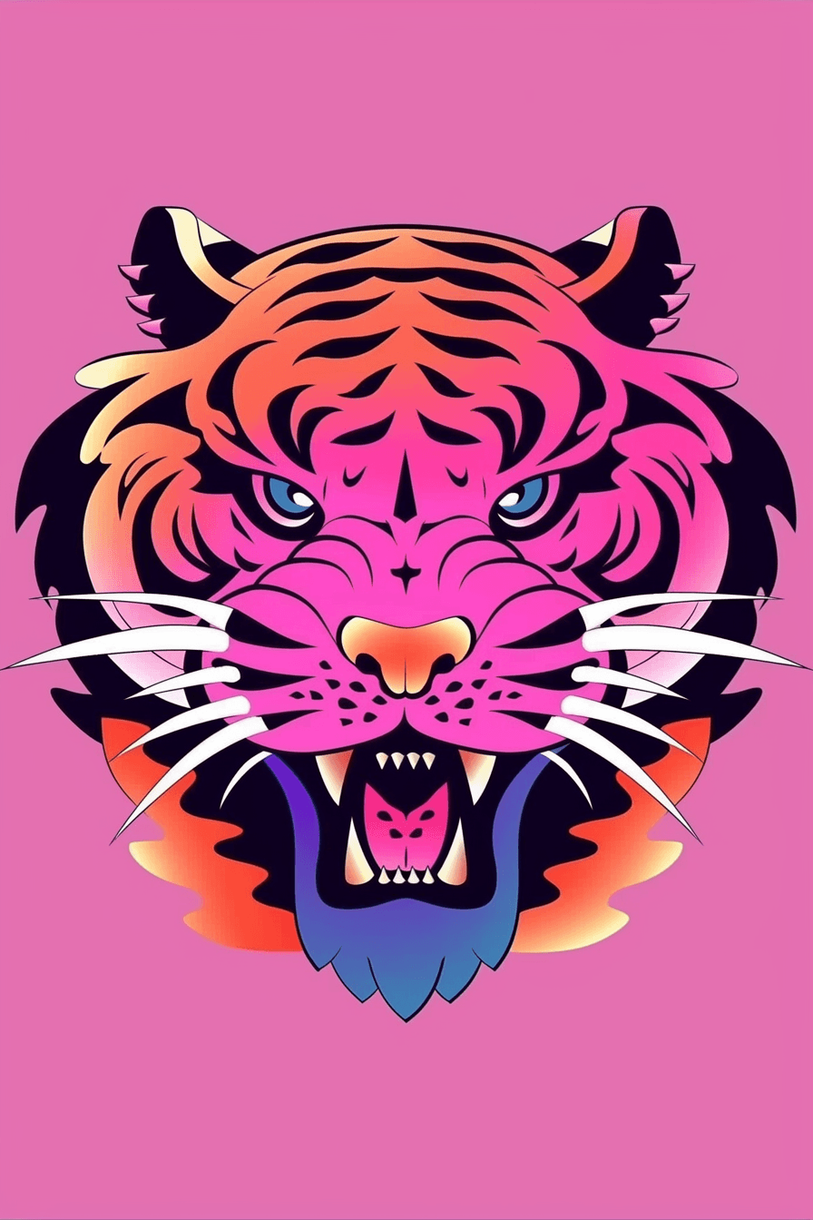 Tiger Shine On original repeating artwork