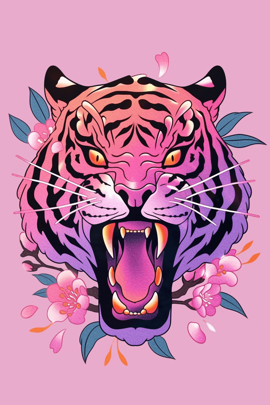 Tiger Party original repeating artwork