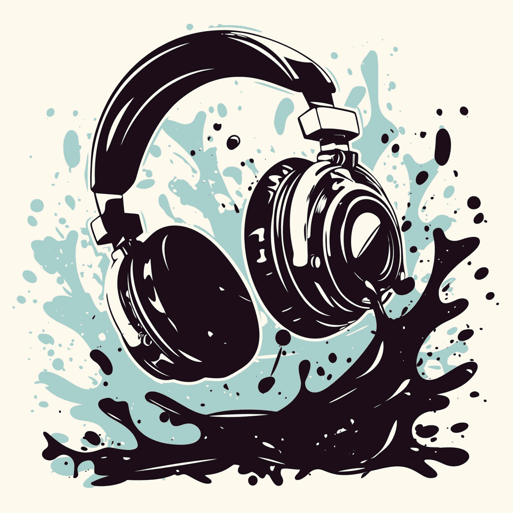 Headphones Team original repeating artwork