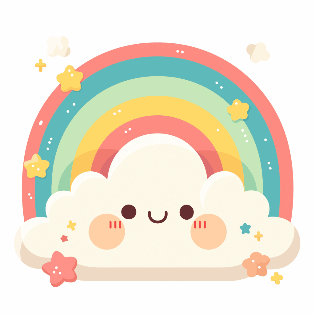 Cute Rainbow Pals original repeating artwork