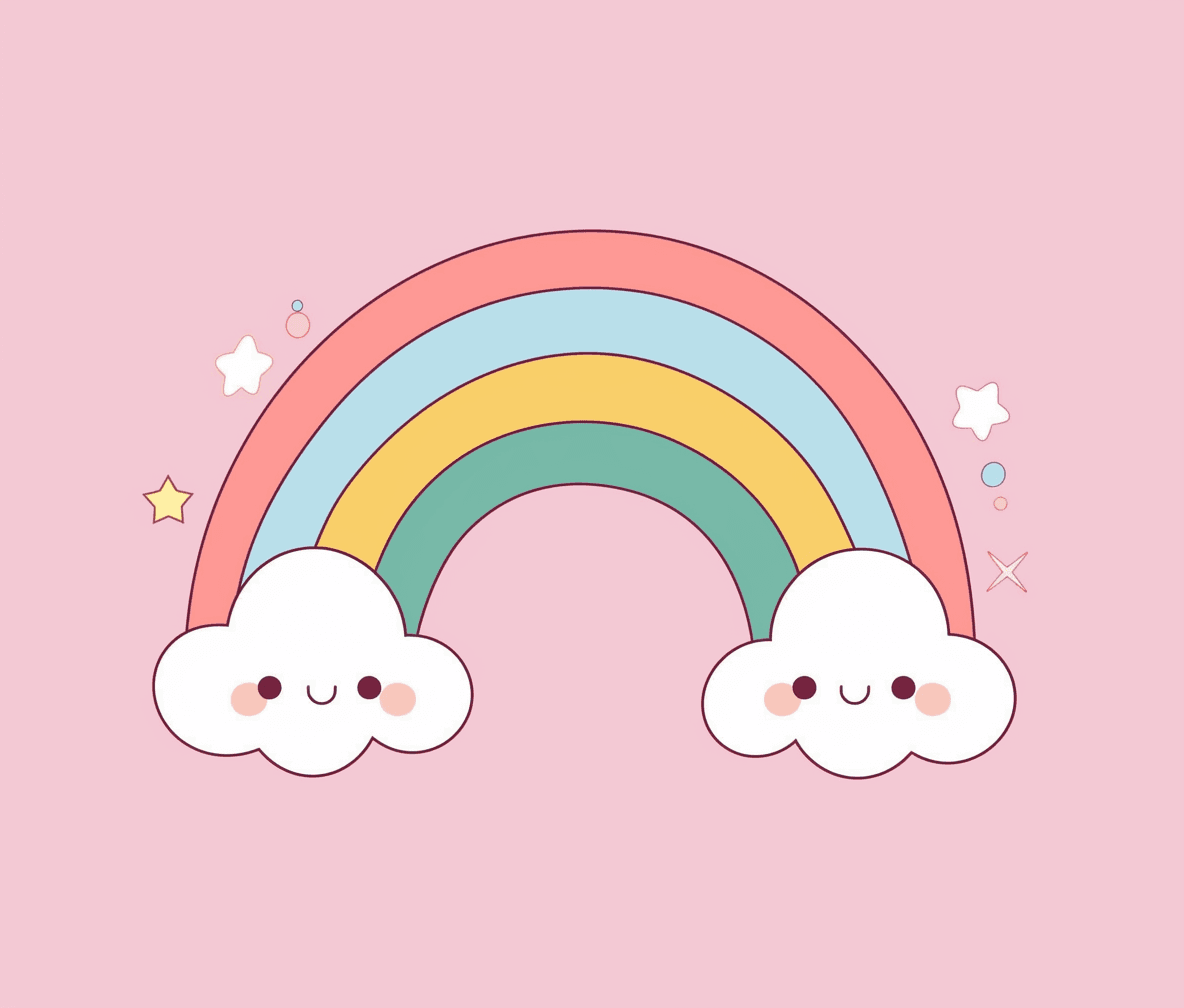 Cartoon Rainbow Parade original repeating artwork