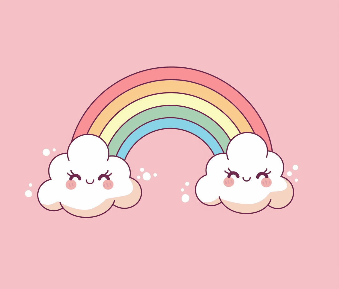 Cartoon Rainbow Festival original repeating artwork