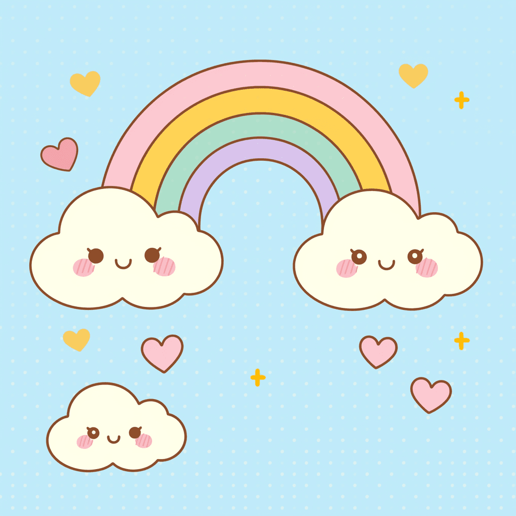 Rainbow Picnic original repeating artwork