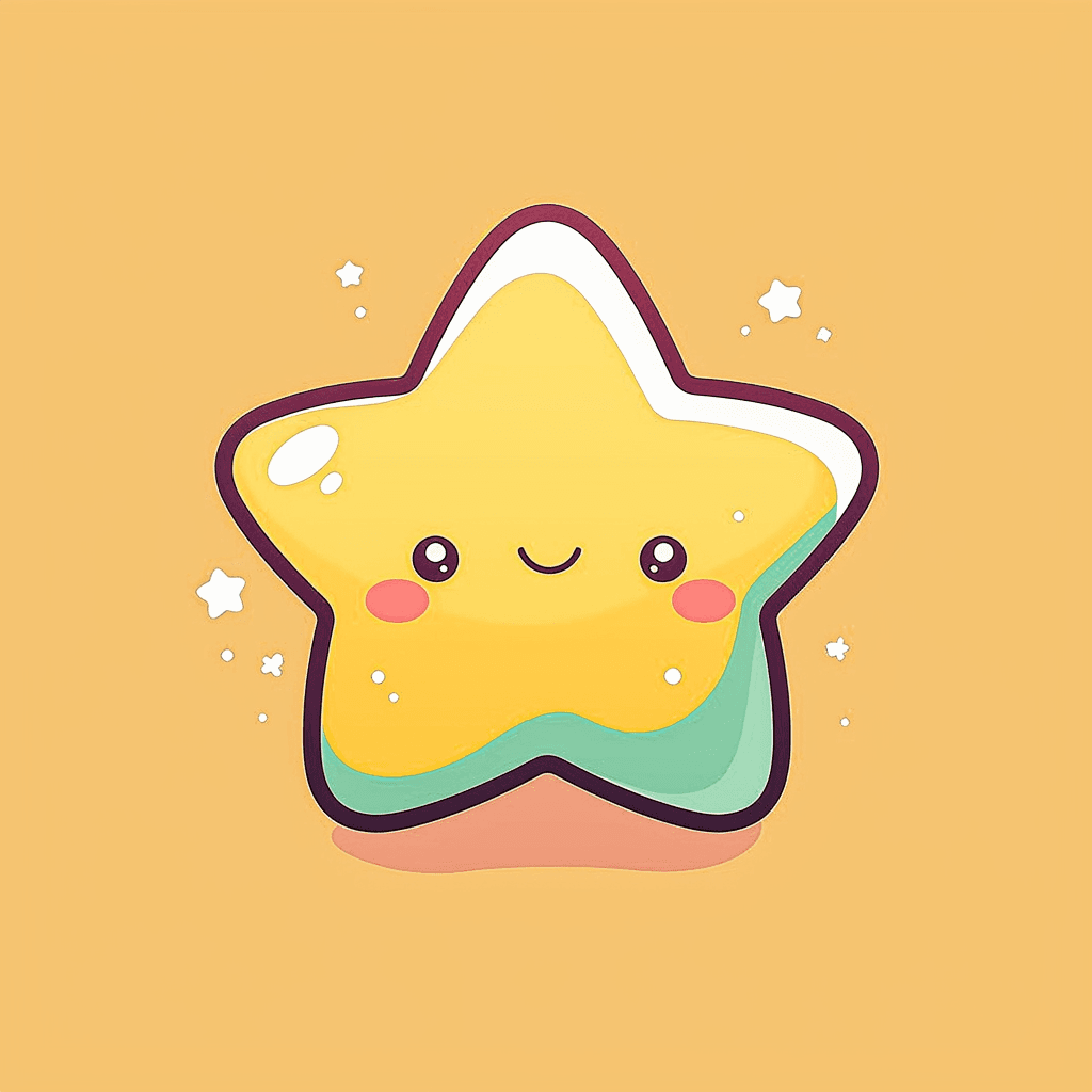 Cartoon Star Kick original repeating artwork