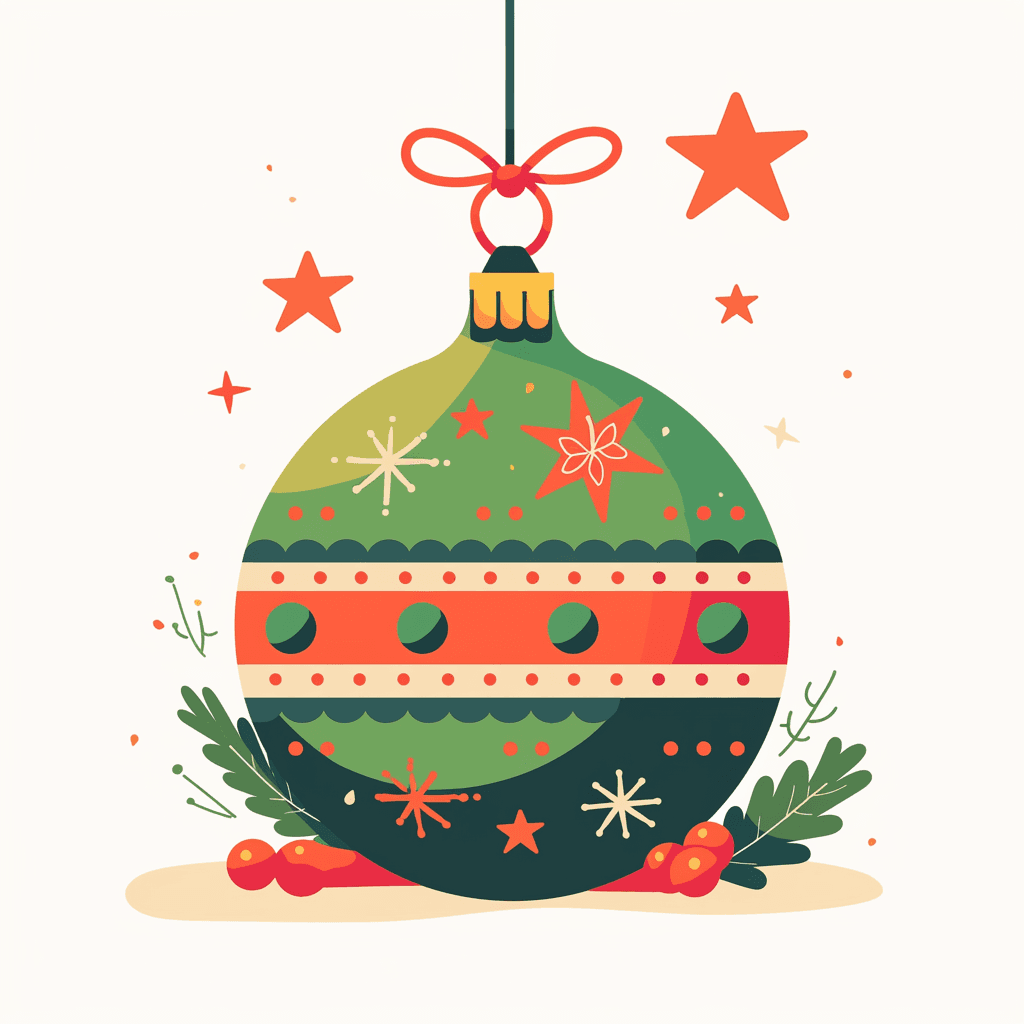 Christmas Ball Label original repeating artwork