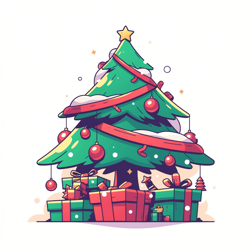 Christmas Tree Label original repeating artwork