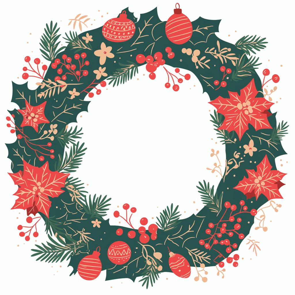 Christmas Wreath 021 original repeating artwork