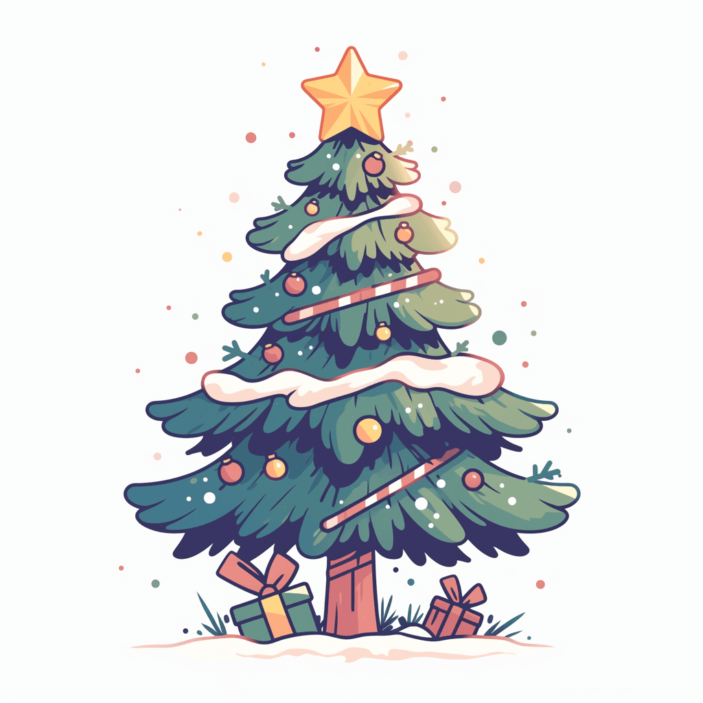 Christmas Tree Winter original repeating artwork