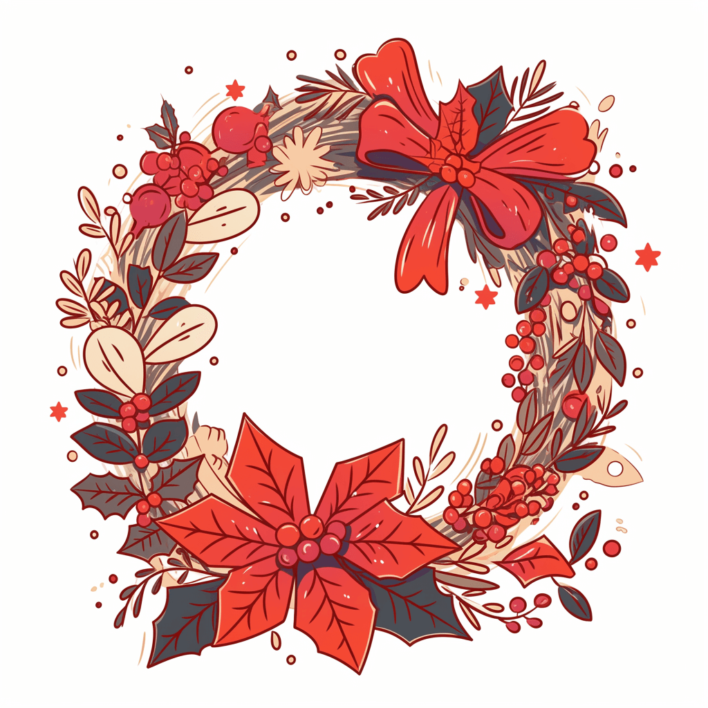 Christmas Wreath Noon original repeating artwork