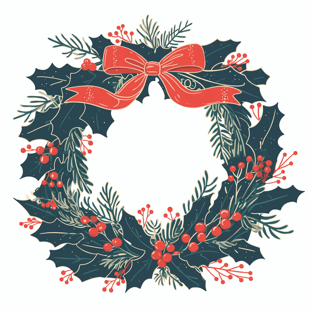 Christmas Wreath Sprint original repeating artwork