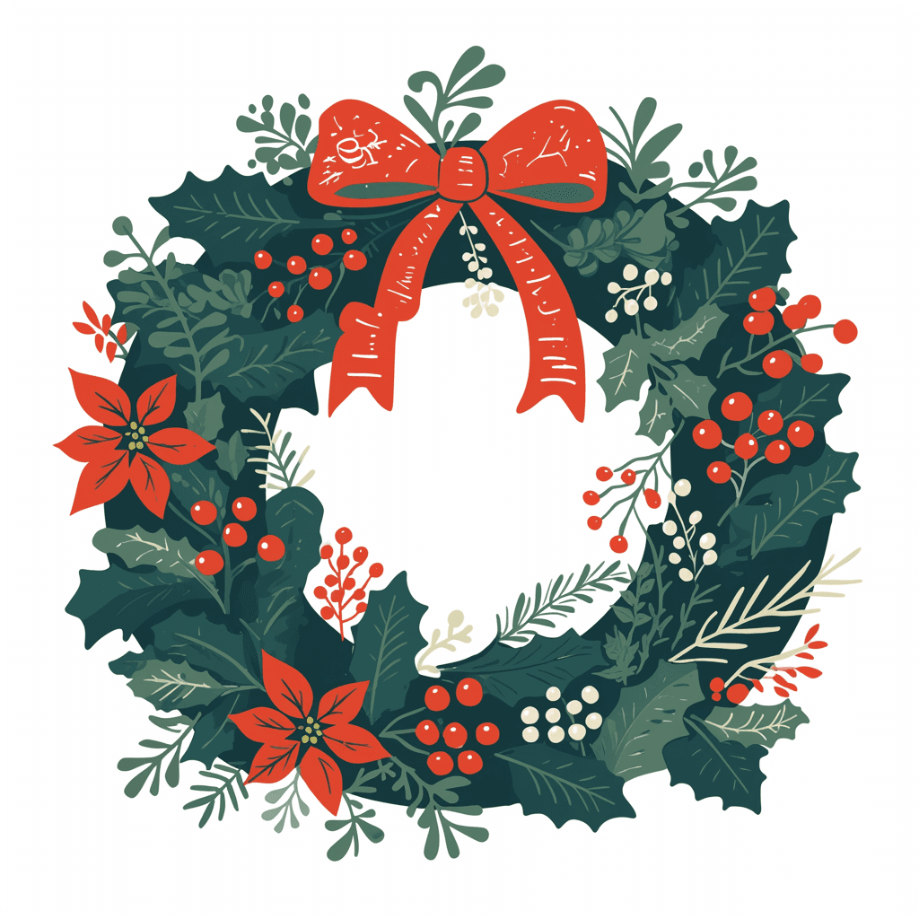 Christmas Wreath Team original repeating artwork