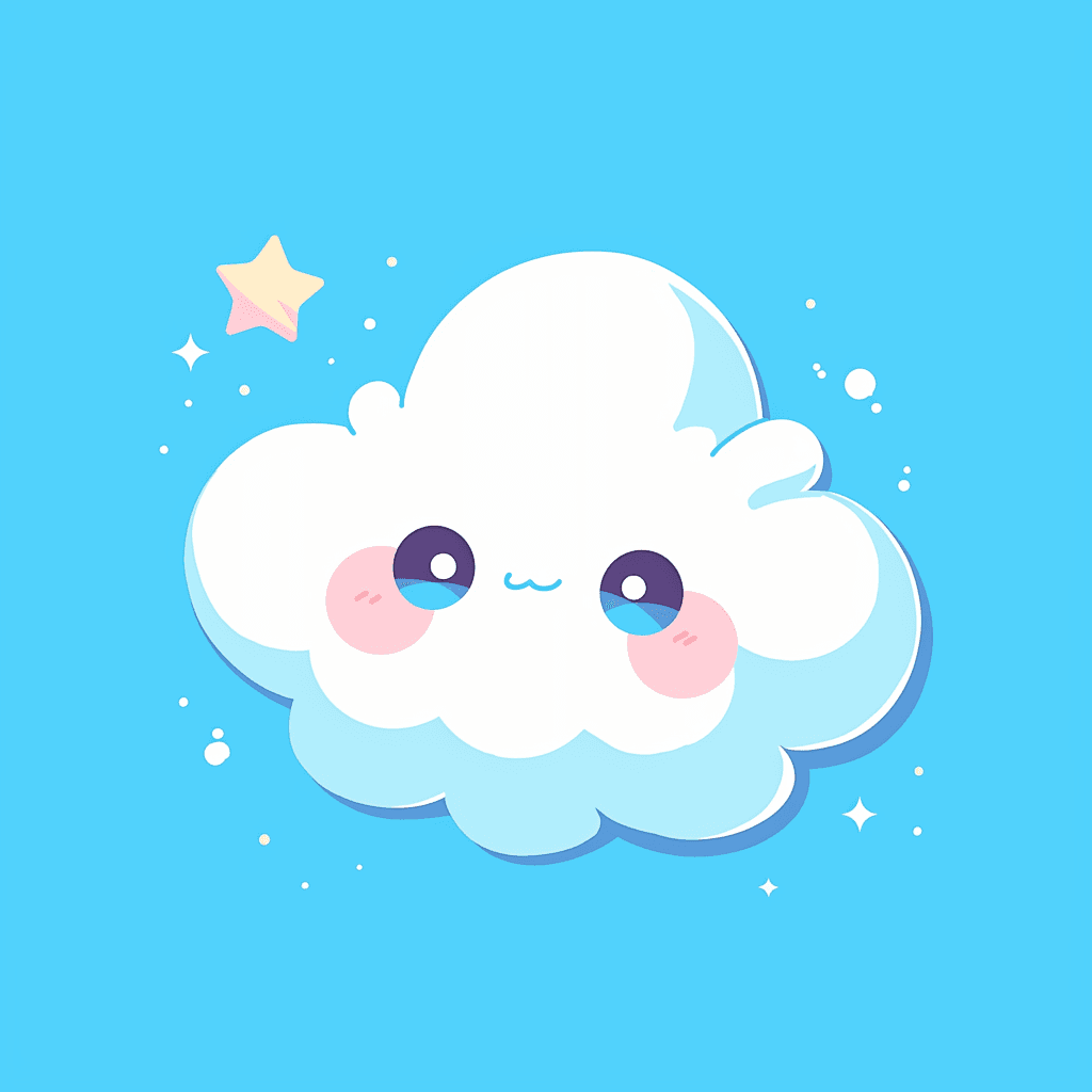 Cartoon Cloud Shine original repeating artwork