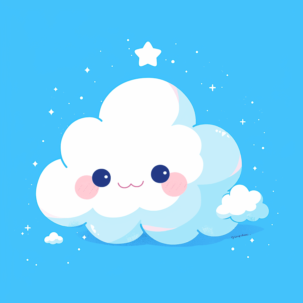 Cartoon Cloud Pals original repeating artwork