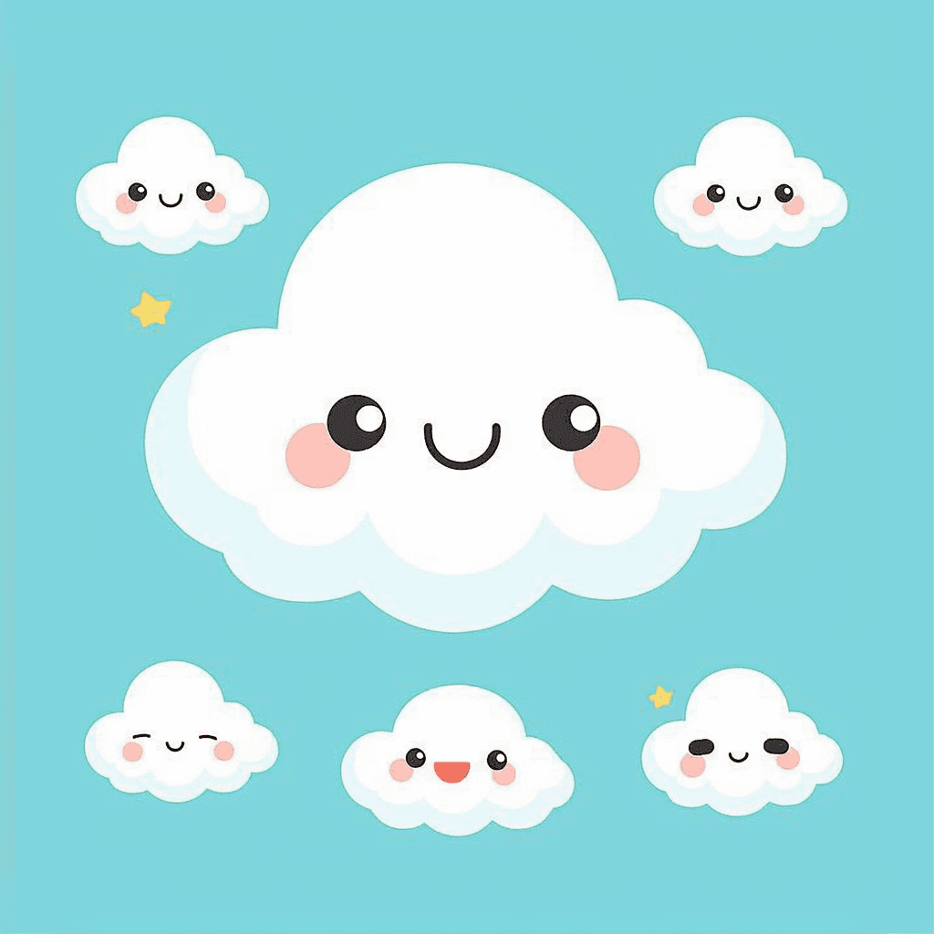 Cartoon Cloud Pastel original repeating artwork