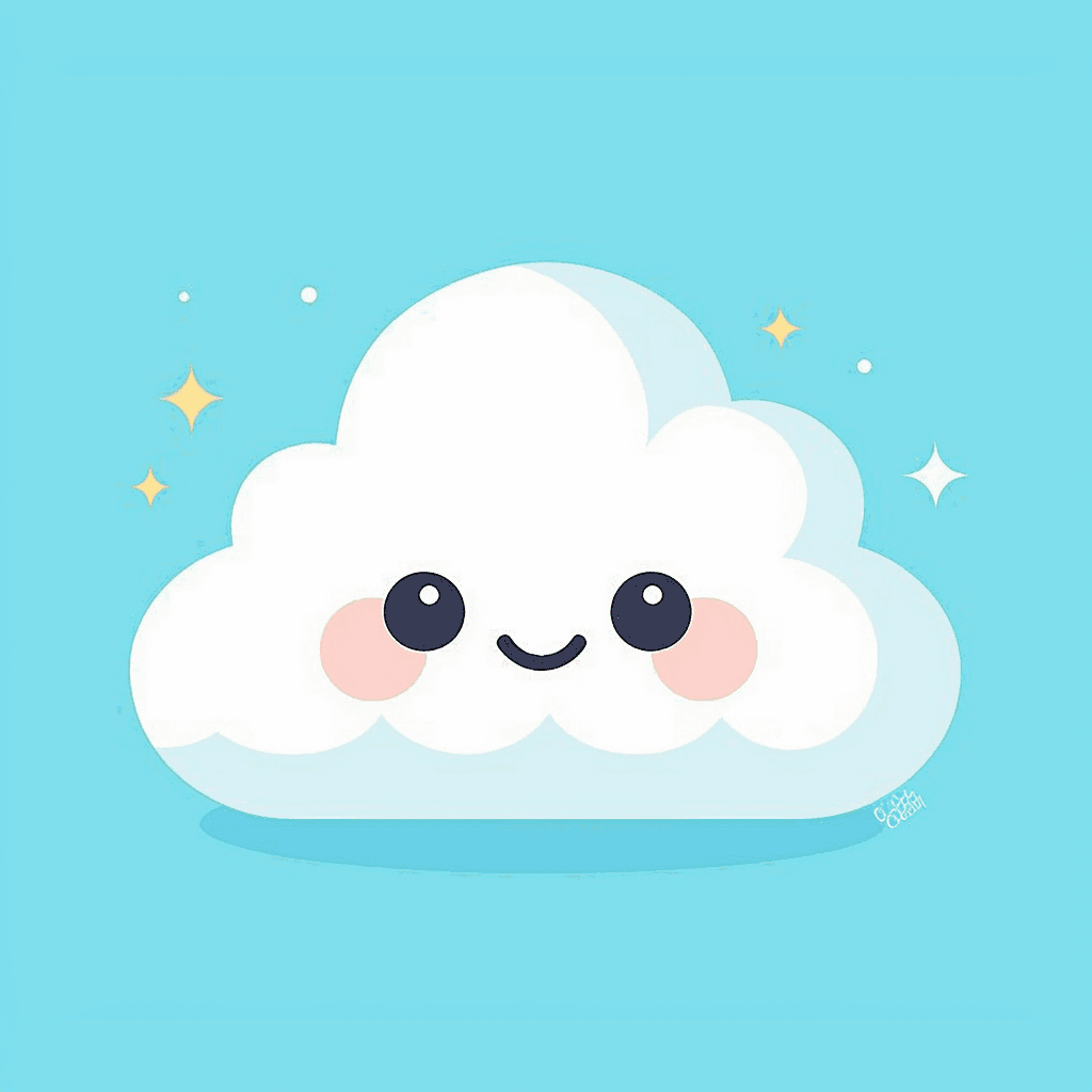 Cartoon Cloud Bop original repeating artwork
