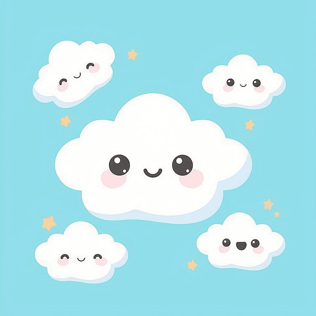 Cartoon Cloud Club original repeating artwork