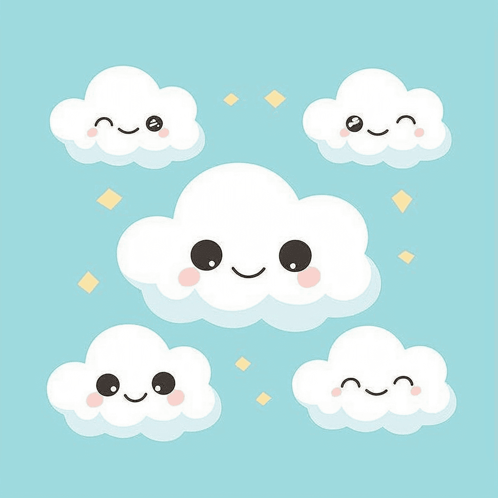 Cartoon Cloud Tribe original repeating artwork