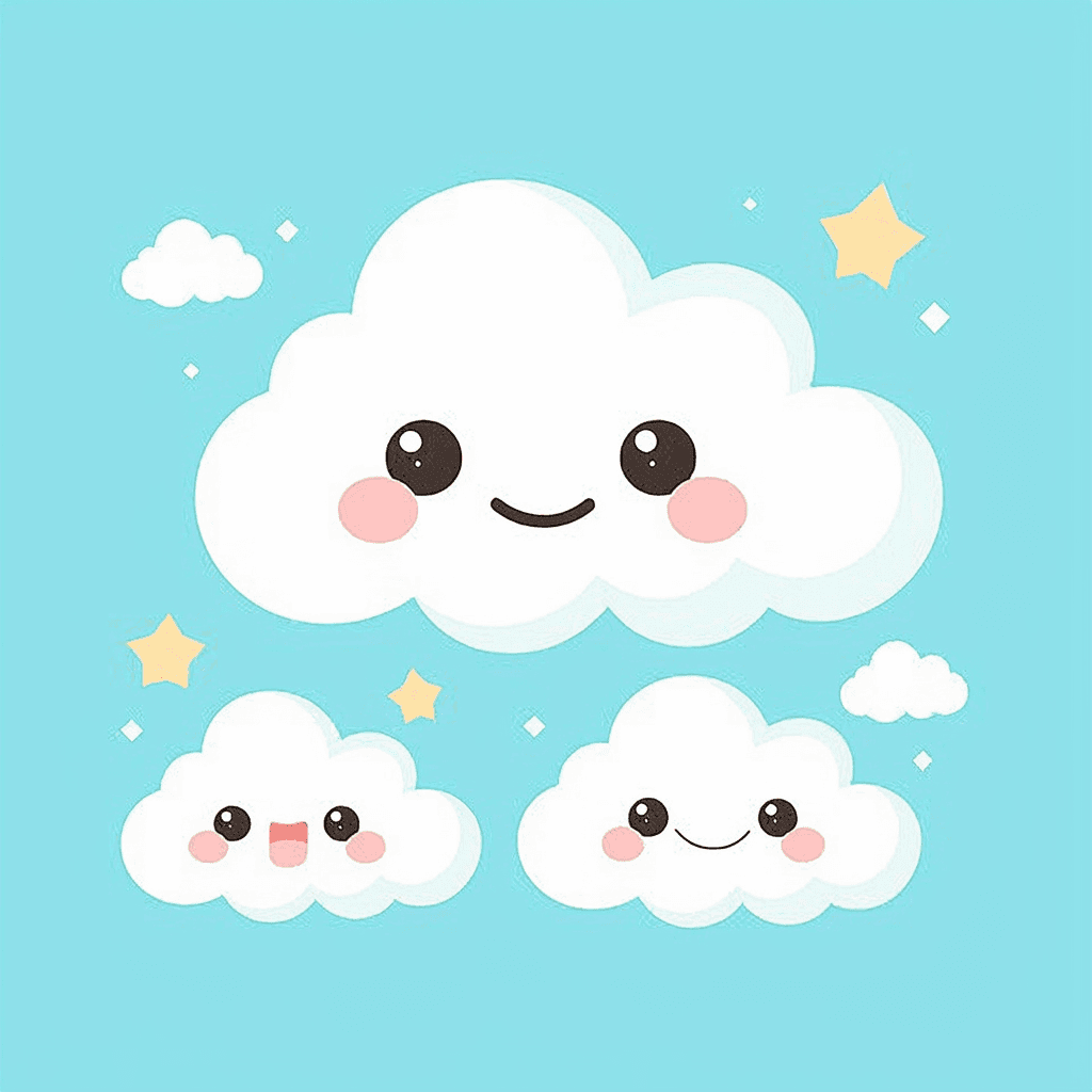 Cartoon Cloud Groove original repeating artwork