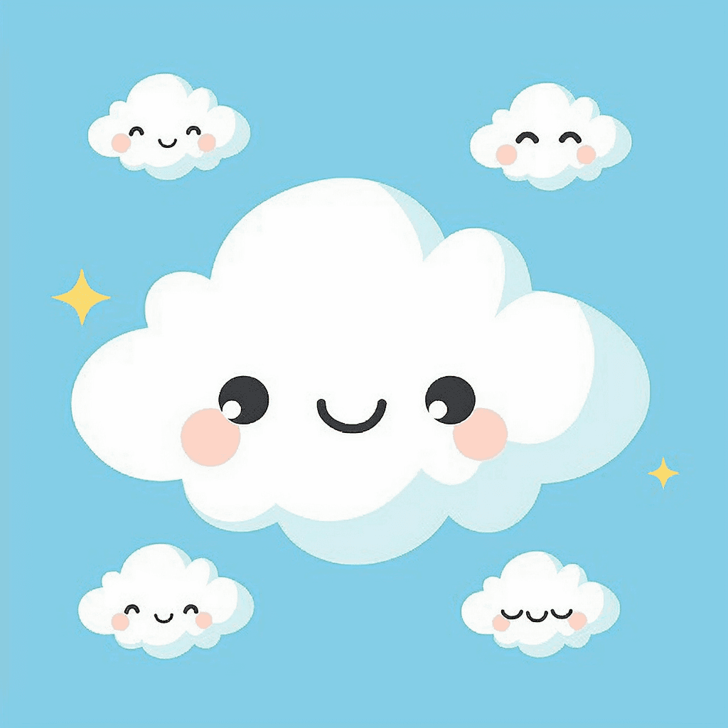 Cartoon Cloud Prism original repeating artwork