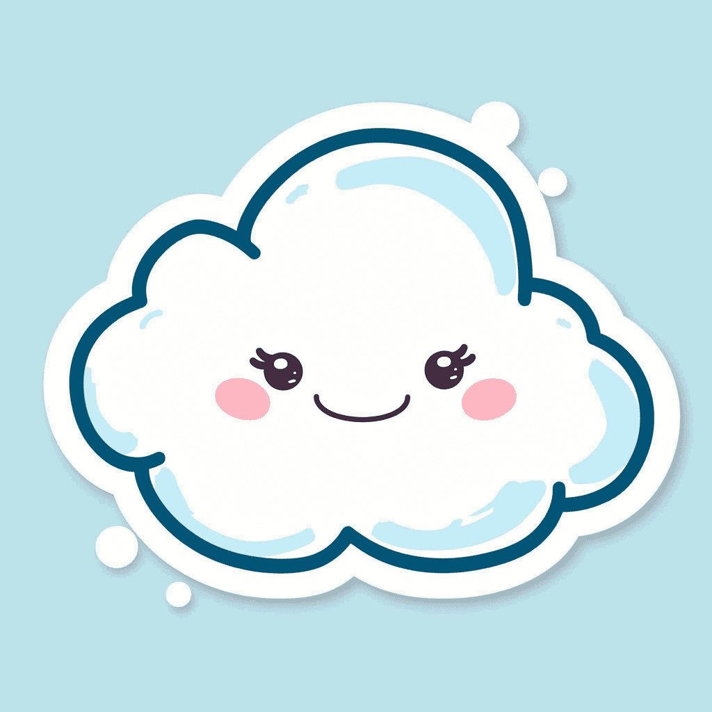 Cartoon Cloud Neon original repeating artwork