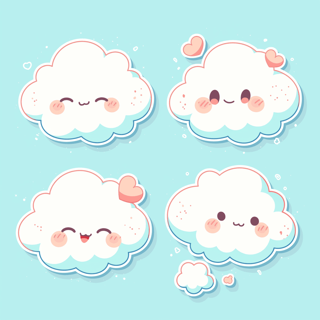 Cartoon Cloud Picnic original repeating artwork