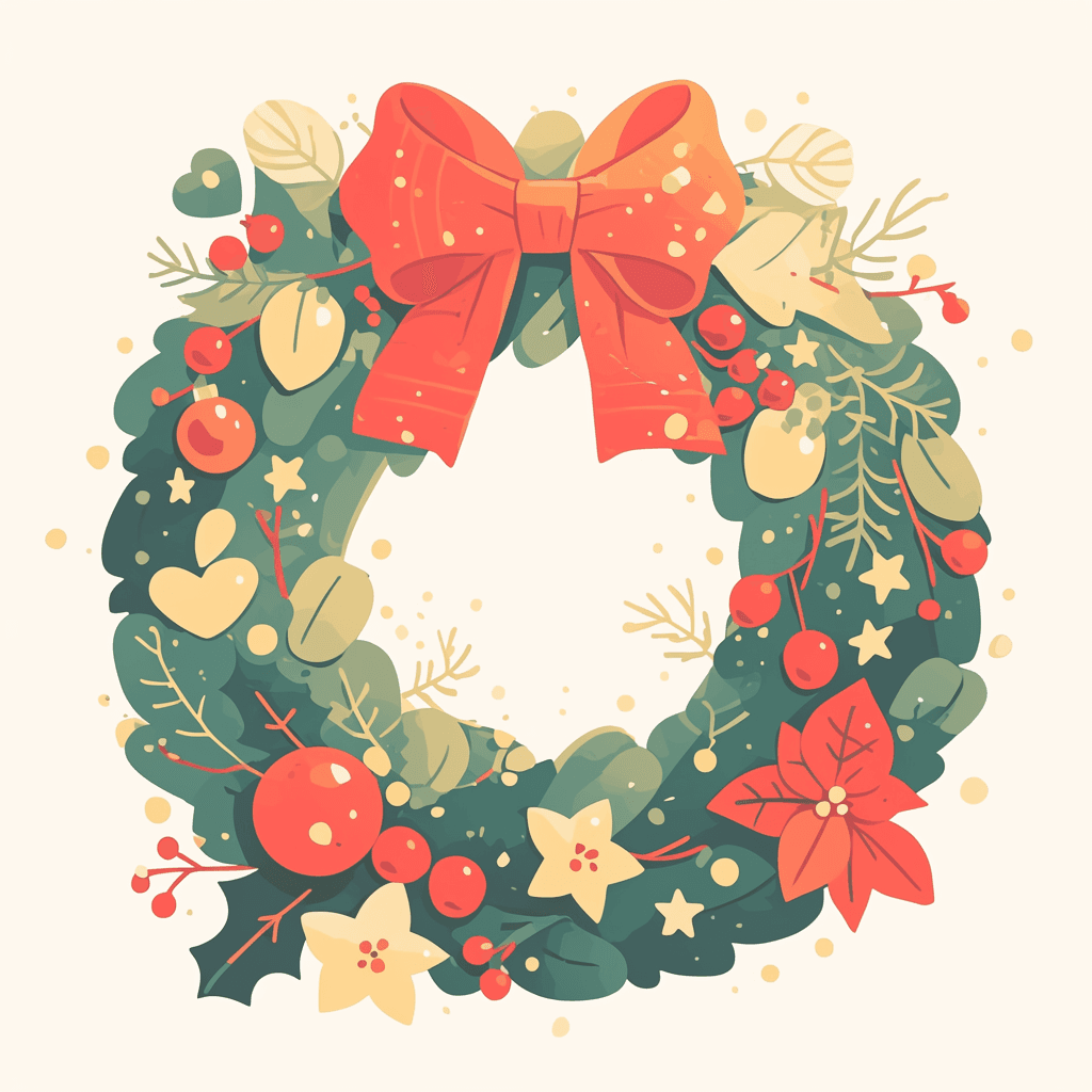 Christmas Wreath Loop original repeating artwork