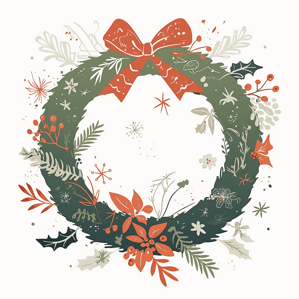 Christmas Wreath East original repeating artwork