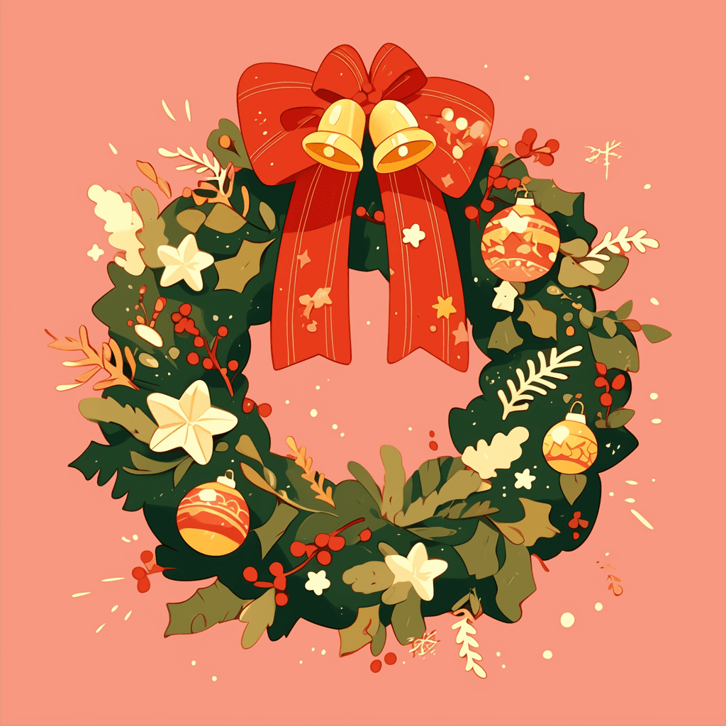 Christmas Wreath Ivory original repeating artwork