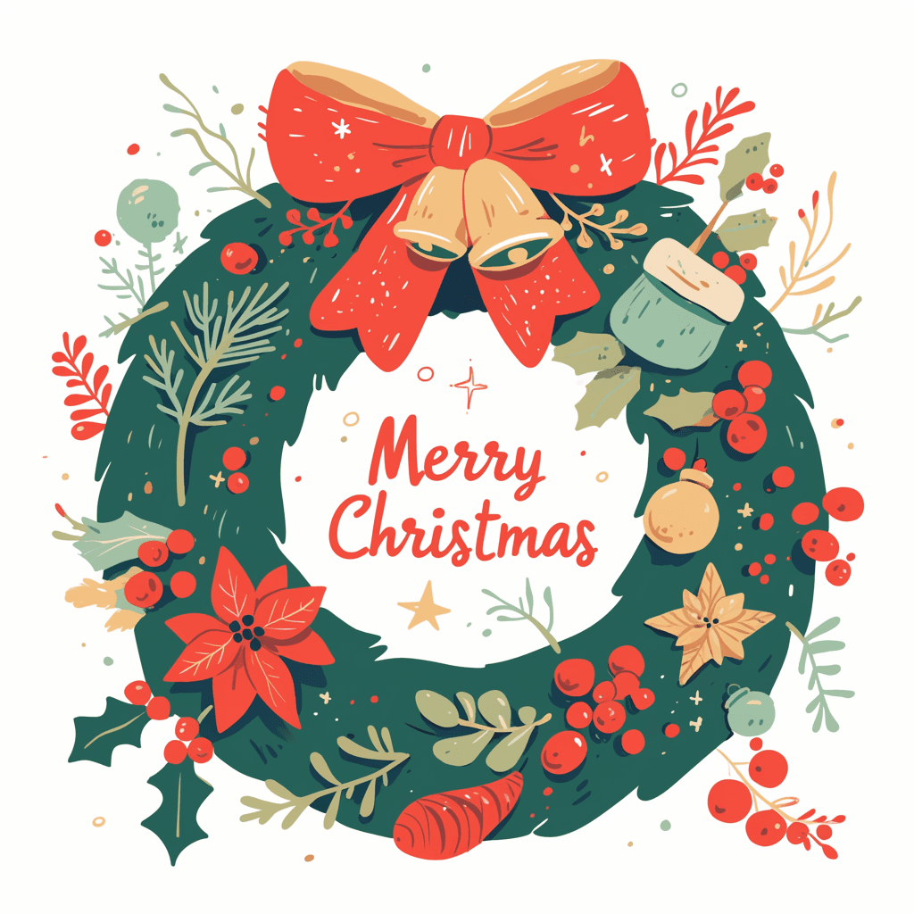 Christmas Wreath original repeating artwork