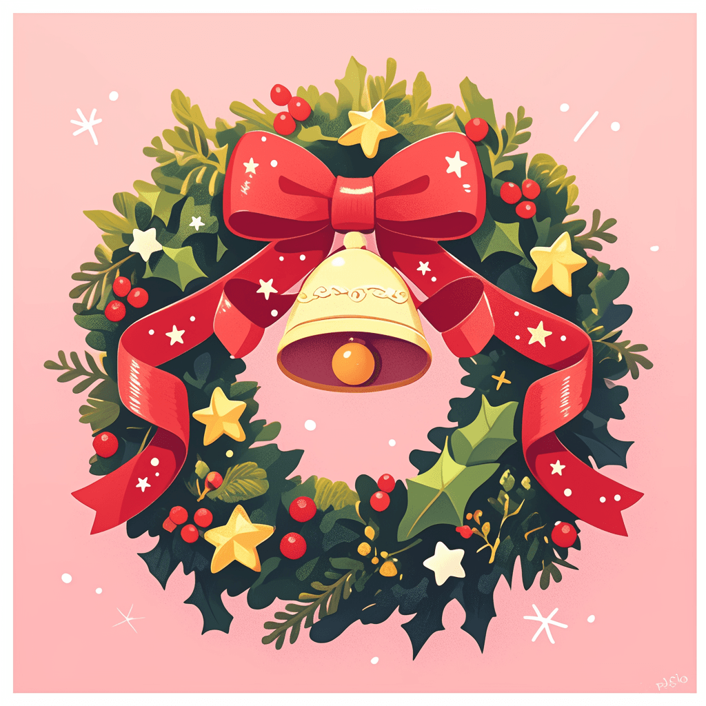 Christmas Wreath Party original repeating artwork