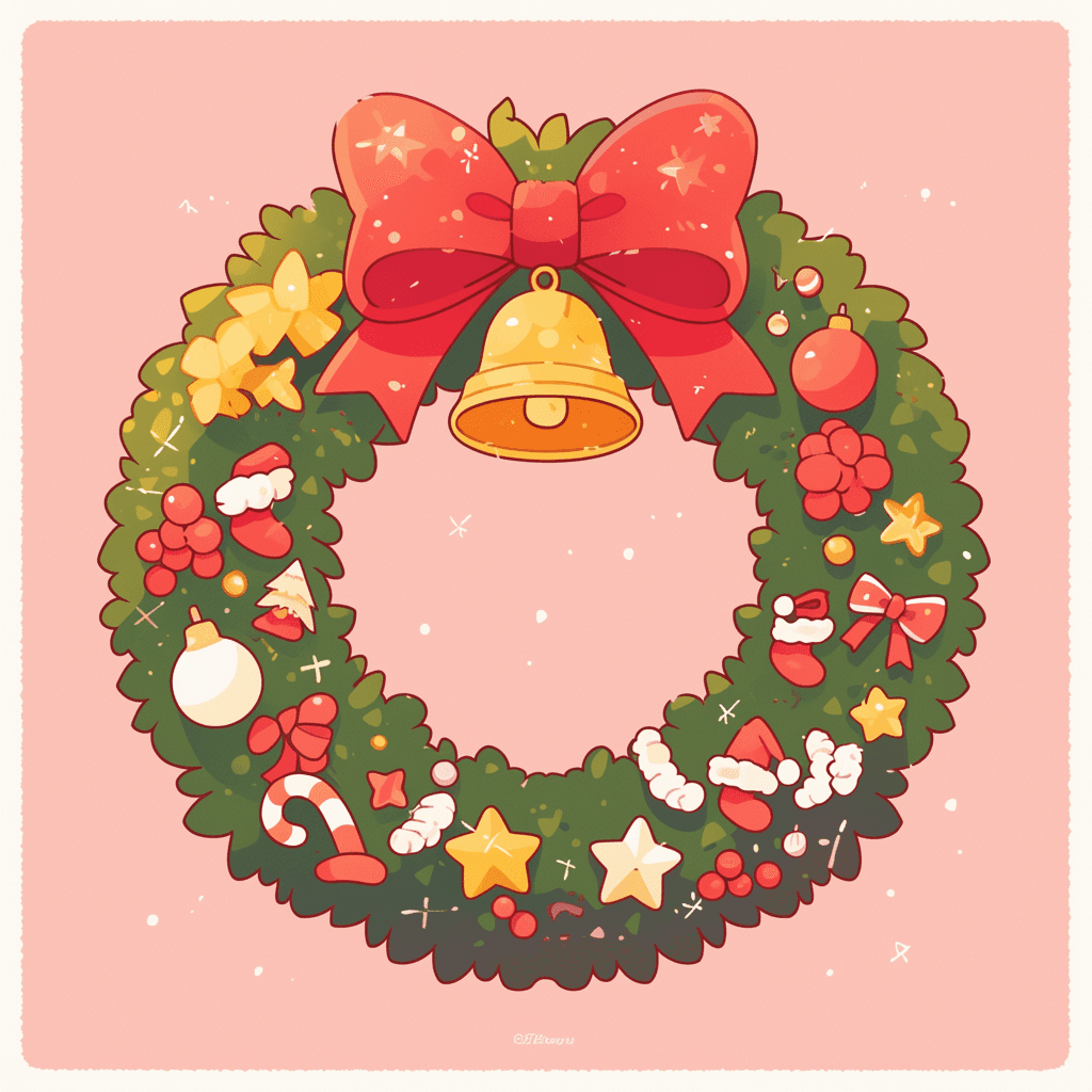 Christmas Wreath 140 original repeating artwork