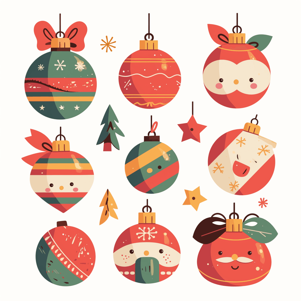 Christmas Ball Corner original repeating artwork