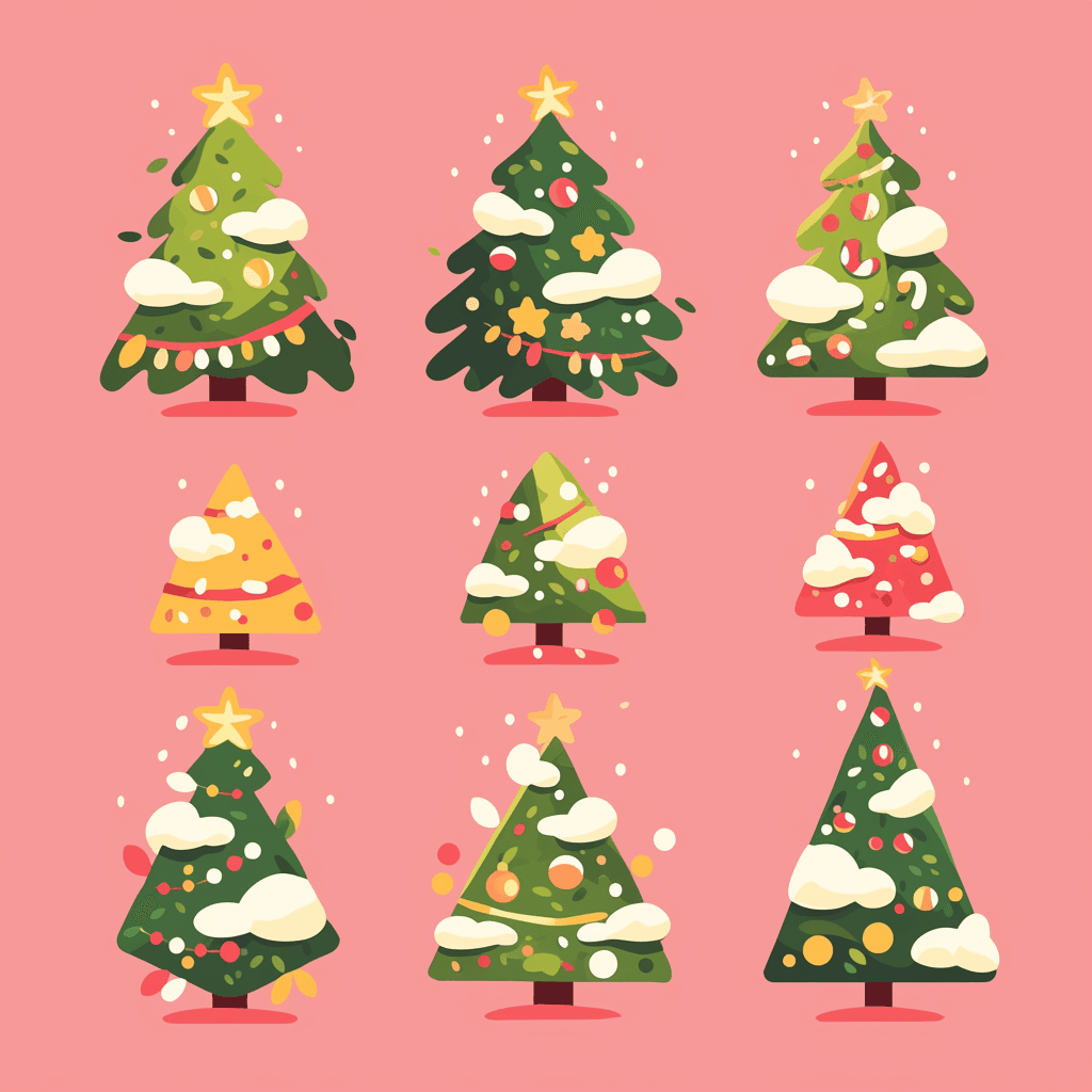 Christmas Tree Duo original repeating artwork