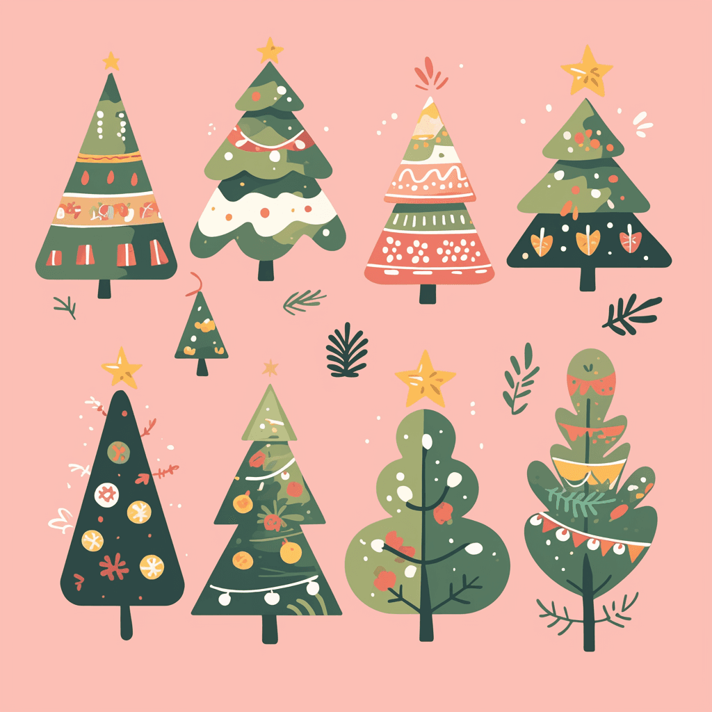 Christmas Tree Seek original repeating artwork