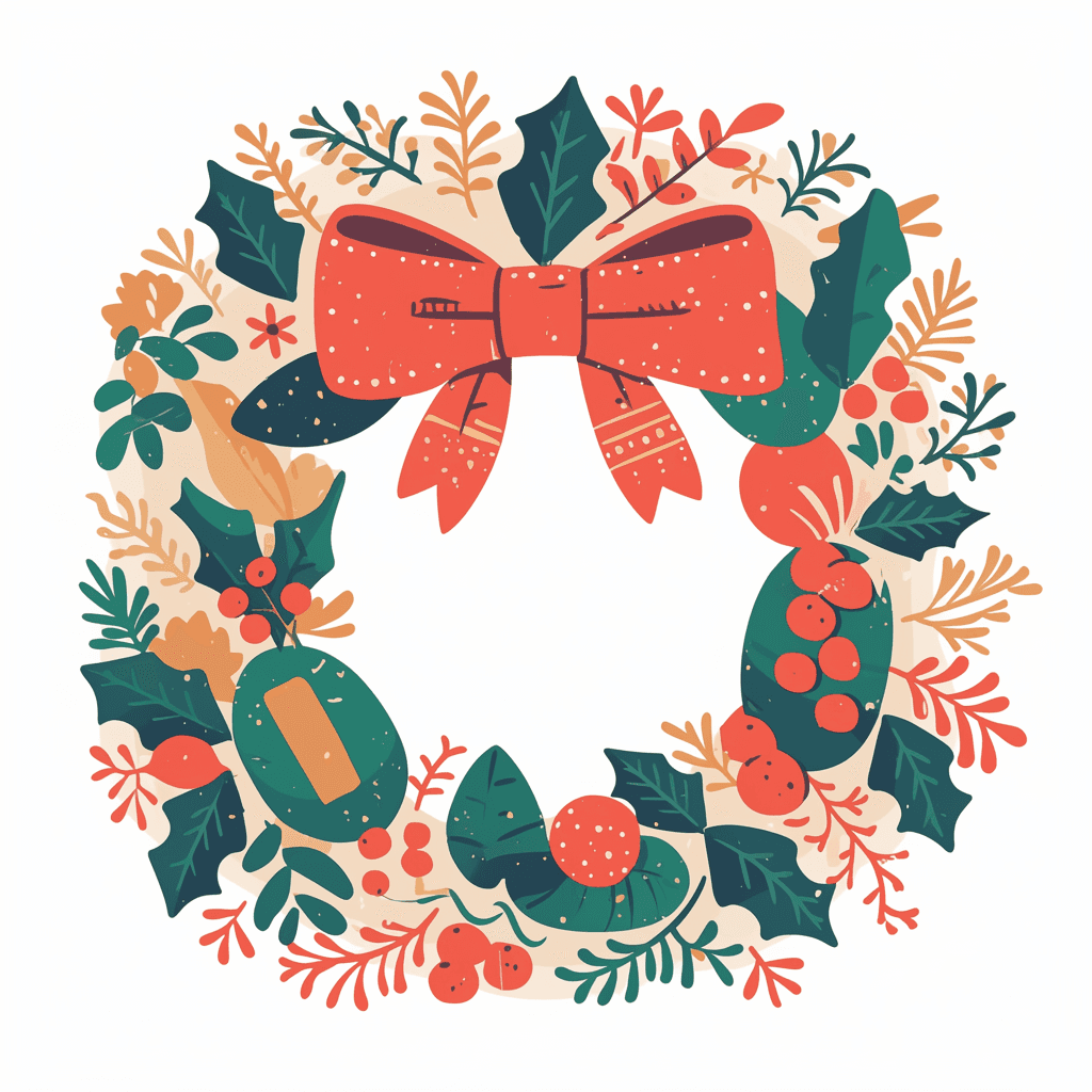 Christmas Wreath Amber original repeating artwork