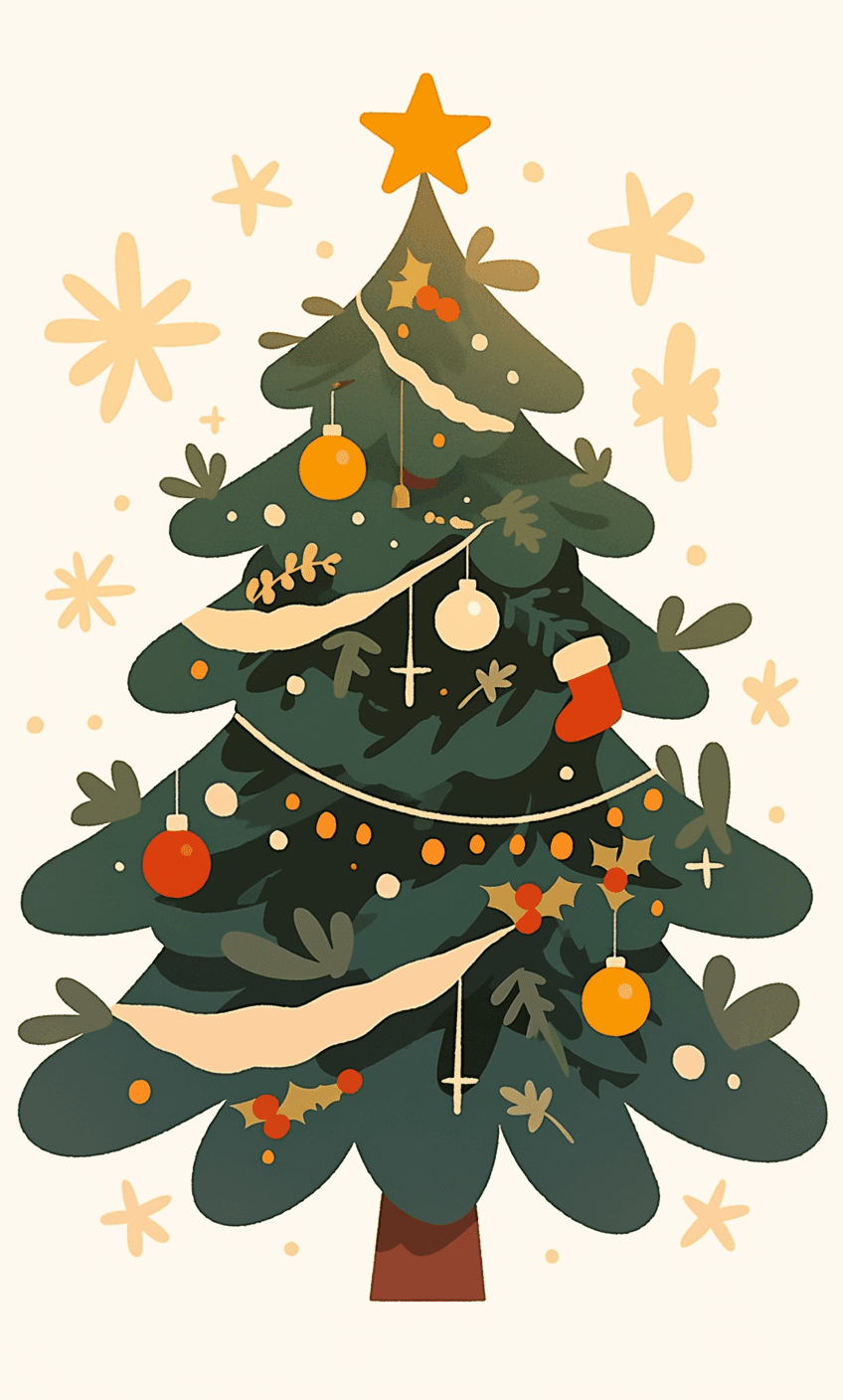 Christmas Tree Bold original repeating artwork