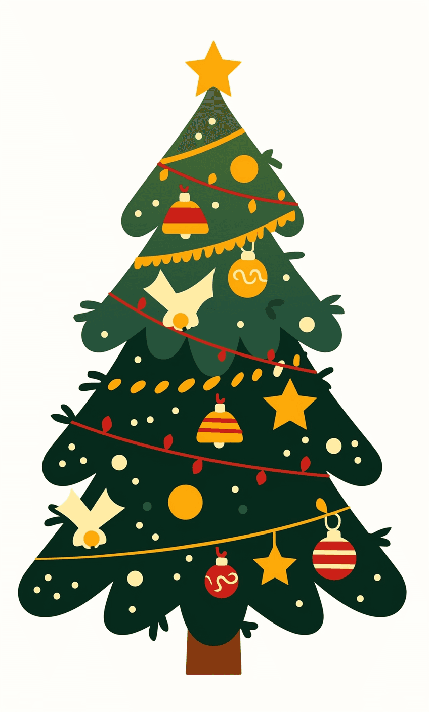 Christmas Tree Bright original repeating artwork