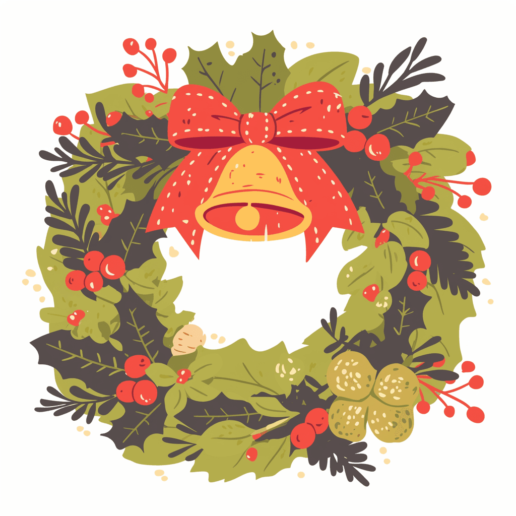Christmas Wreath Spring original repeating artwork