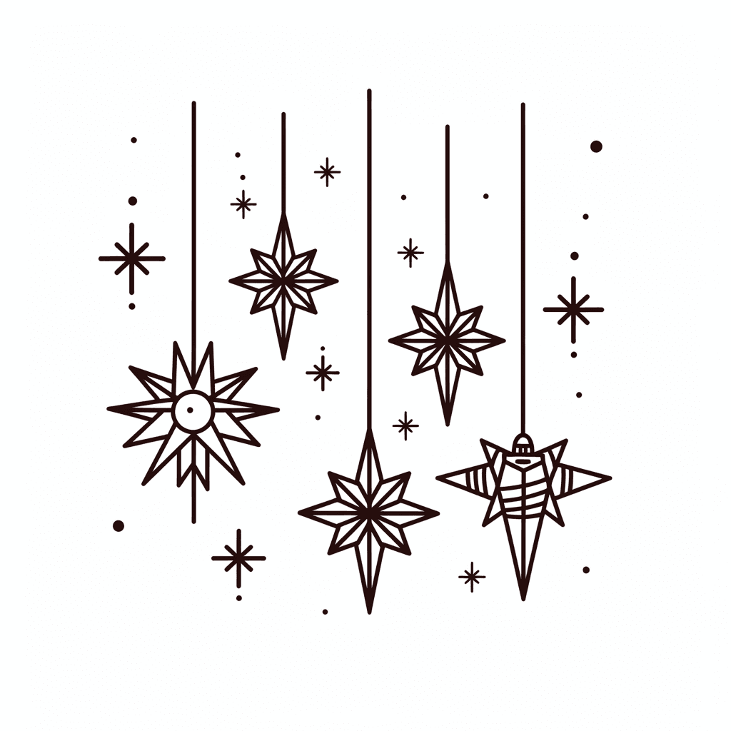 Christmas Star Squad original repeating artwork