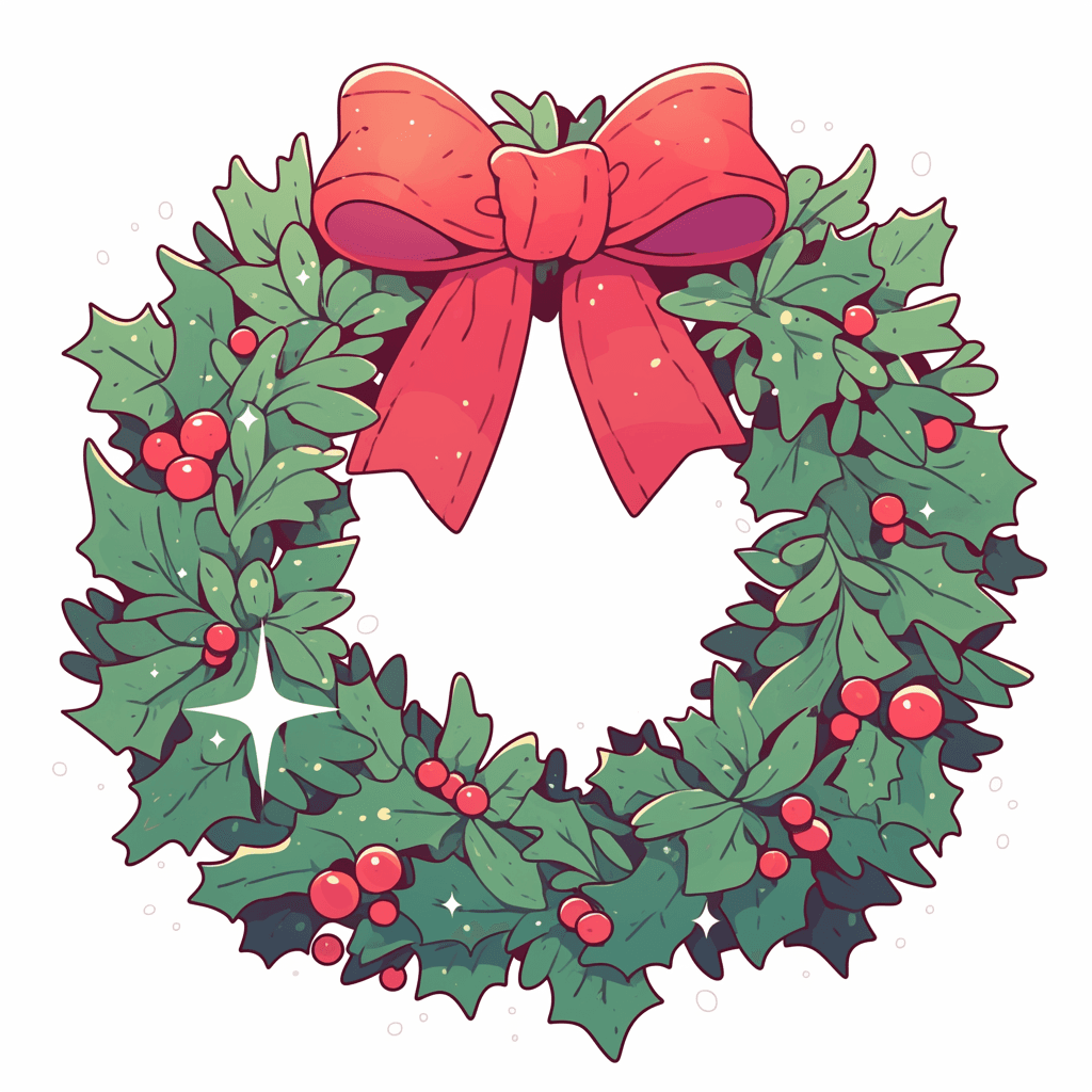 Christmas Wreath Buzz original repeating artwork