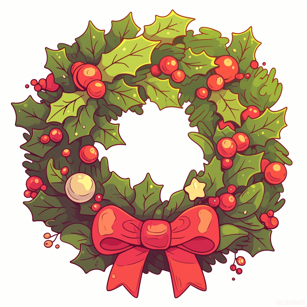 Christmas Wreath 020 original repeating artwork