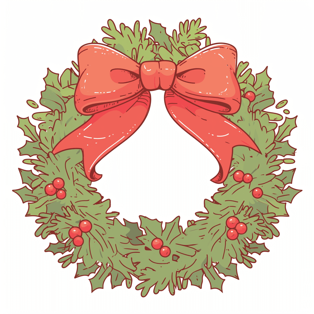 Christmas Wreath Mono original repeating artwork