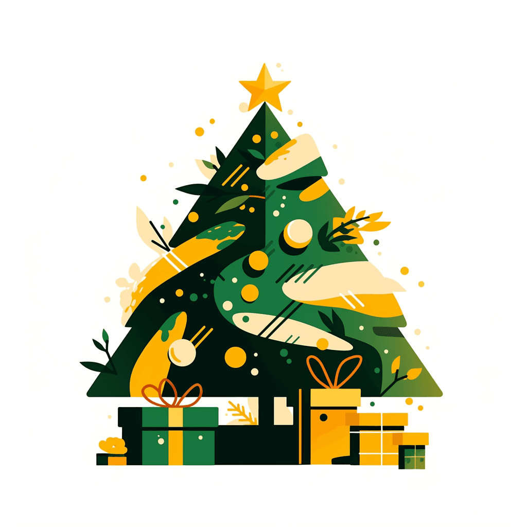 Christmas Tree Daybreak original repeating artwork